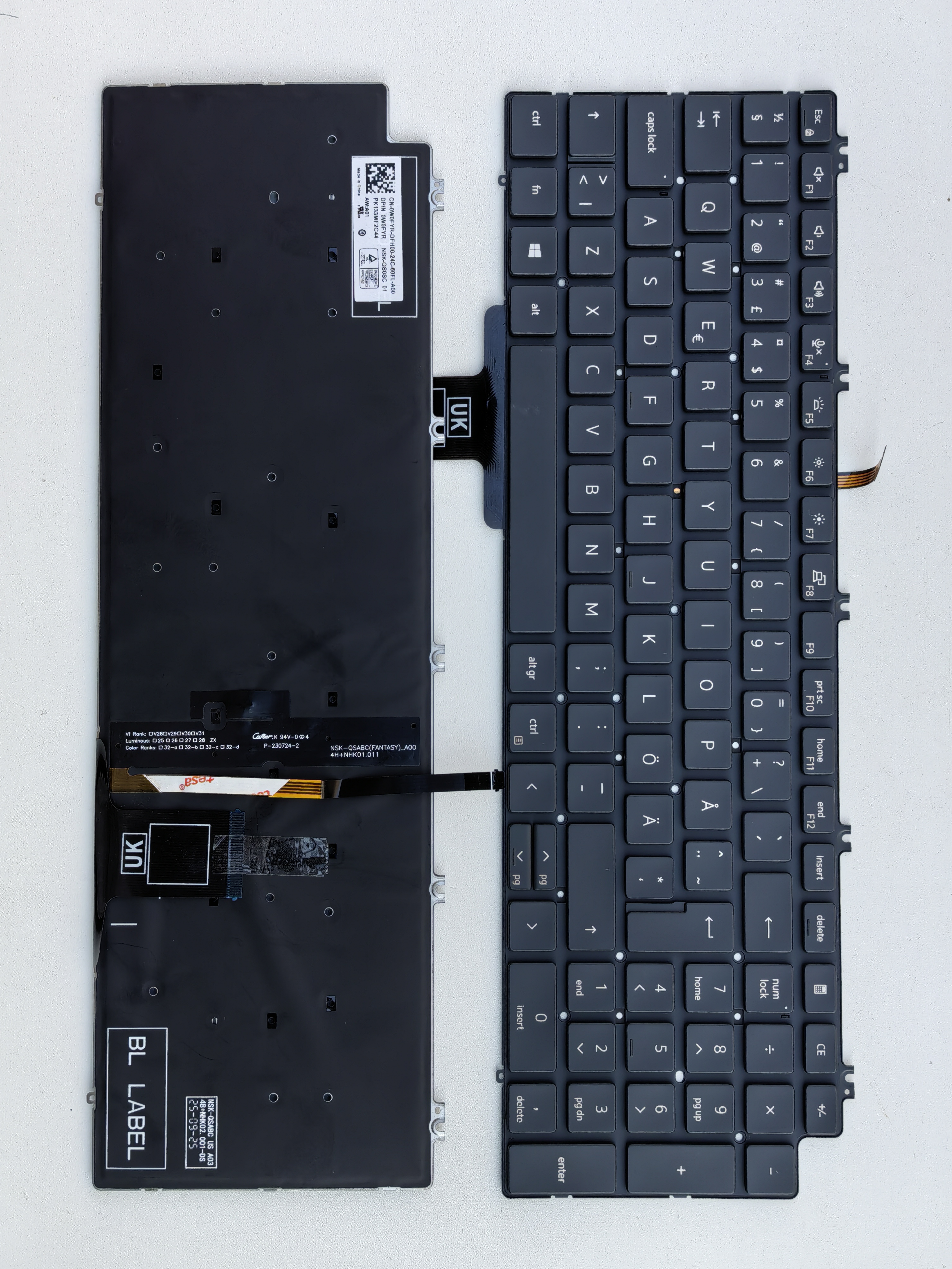 Picture of New Replacement Laptop Keyboard For DELL 7750/7550/Precision BLACK Backlit Other Language Layout